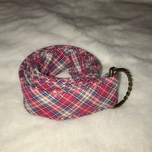 J Crew Red, Blue, White Plaid Belts